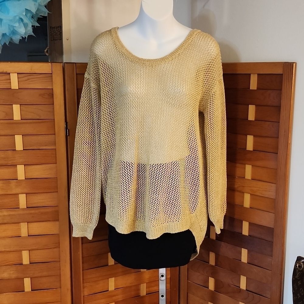 Mine Brand gold mesh sweater